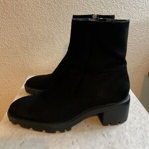 ZARA LUG SOLE CHELSEA BOOTS SIZE 9 vegan luxe SUEDE excellent quality chunky Y2K